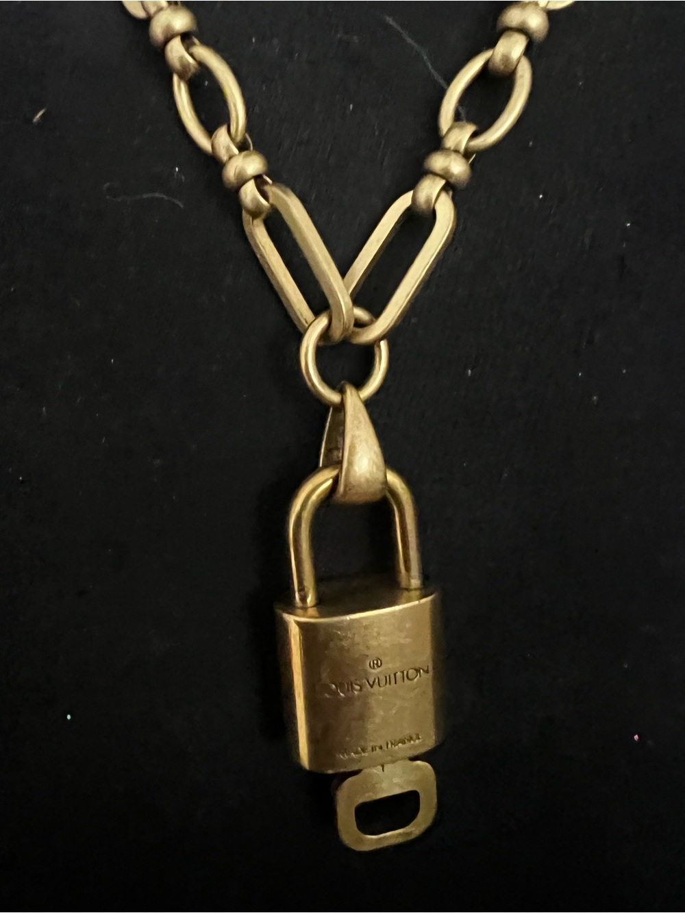 ✨ Authentic Louis Vuitton Padlock on Fashion Chain Necklace ✨with Key✨